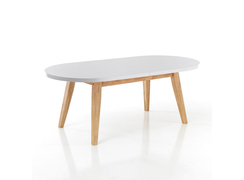 Rozkładany stół do jadalni do 270 cm z Mdf i litego drewna - Fedora Viadurini