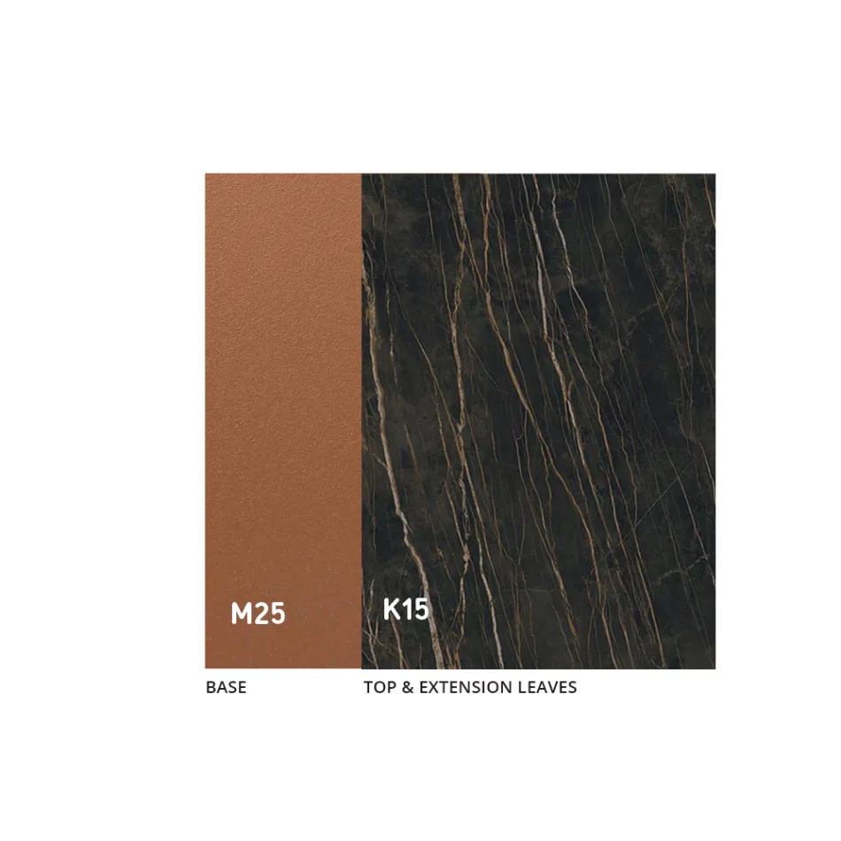 Rozkładany stół jadalny do 280 lub 298 cm Ceramika Metal - Revia Viadurini