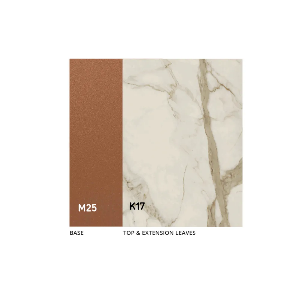 Rozkładany stół jadalny do 280 lub 298 cm Ceramika Metal - Revia Viadurini