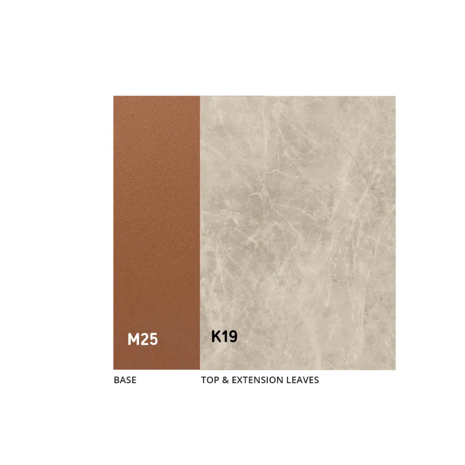 Rozkładany stół jadalny do 280 lub 298 cm Ceramika Metal - Revia Viadurini