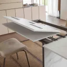 Rozkładany stół jadalny do 280 lub 298 cm z blatem ceramicznym - Nomia Viadurini