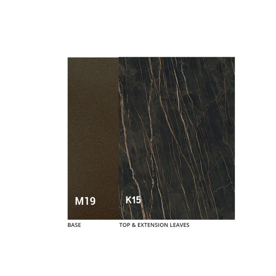 Rozkładany stół jadalny do 280 lub 298 cm z blatem ceramicznym - Nomia Viadurini