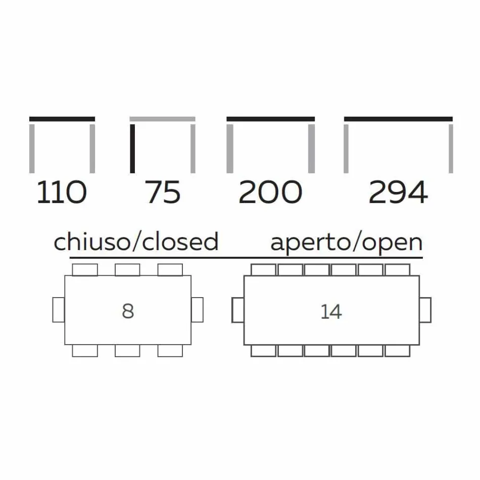 Stół rozkładany do 294 cm z wyprodukowanej we Włoszech kamionki marmurowej - makro Viadurini
