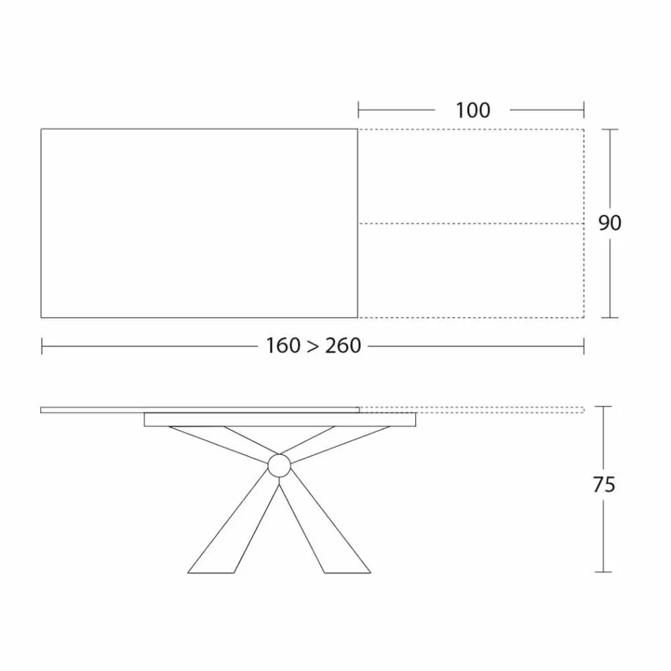 Stół rozkładany do 298 cm z ceramiki Wyprodukowano we Włoszech - Anaconda Viadurini