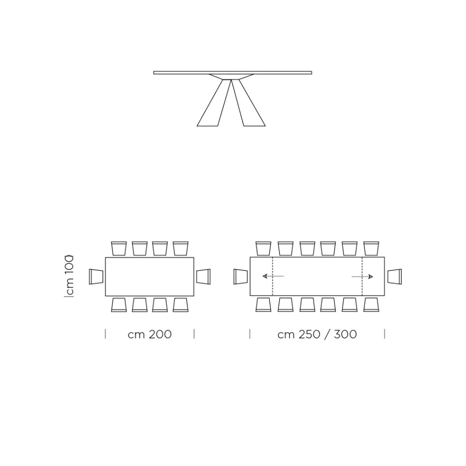 Rozkładany stół do jadalni do 300 cm w Fenix Made in Italy - dalmatyński Viadurini