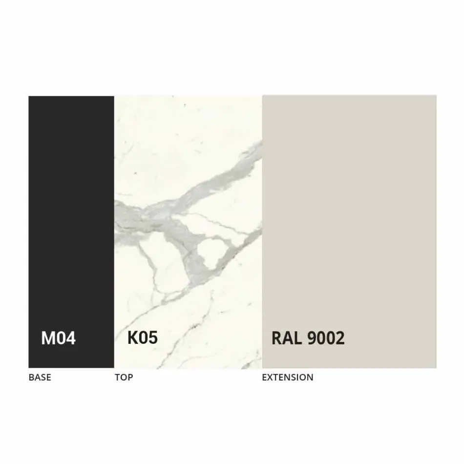 Stół rozkładany do 310 cm z ceramiki Wyprodukowano we Włoszech - Pitagora Viadurini