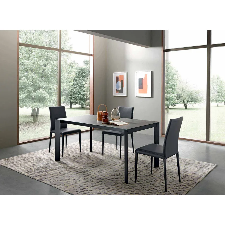 Stół rozkładany do 310 cm z ceramiki Wyprodukowano we Włoszech - Pitagora Viadurini