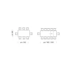 Rozkładany stół do jadalni do 310 cm z melaminy Made in Italy - lata siedemdziesiąte Viadurini