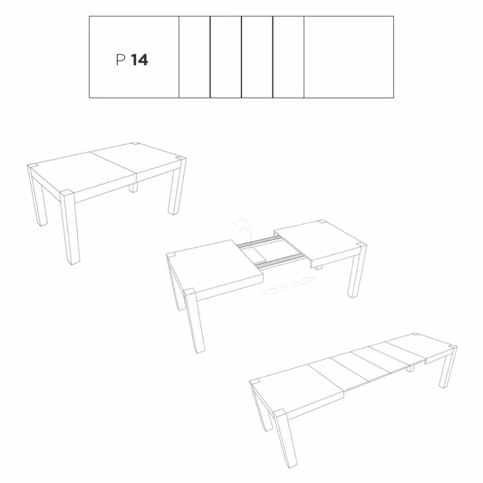 stół jadalny z możliwością przedłużenia do 320 cm nowoczesny design Oky Viadurini