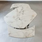 Rozkładany stół do jadalni z ceramiczną i metalową podstawą - Indira Viadurini