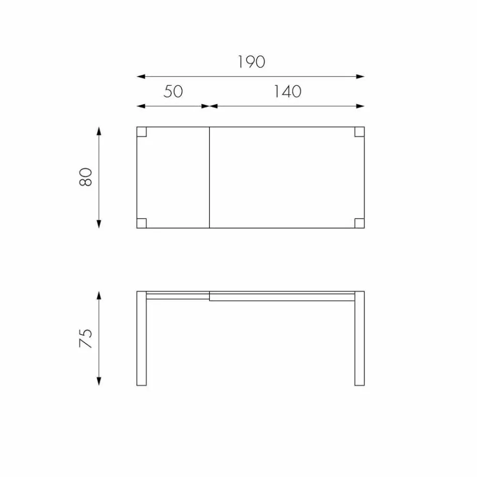 Wysuwany stół z drewna dębowego Fedro, wyprodukowany we Włoszech Viadurini