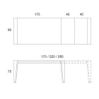 Rozkładany stół do jadalni z okleiną drewnianą Różne wykończenia - Gerry Viadurini