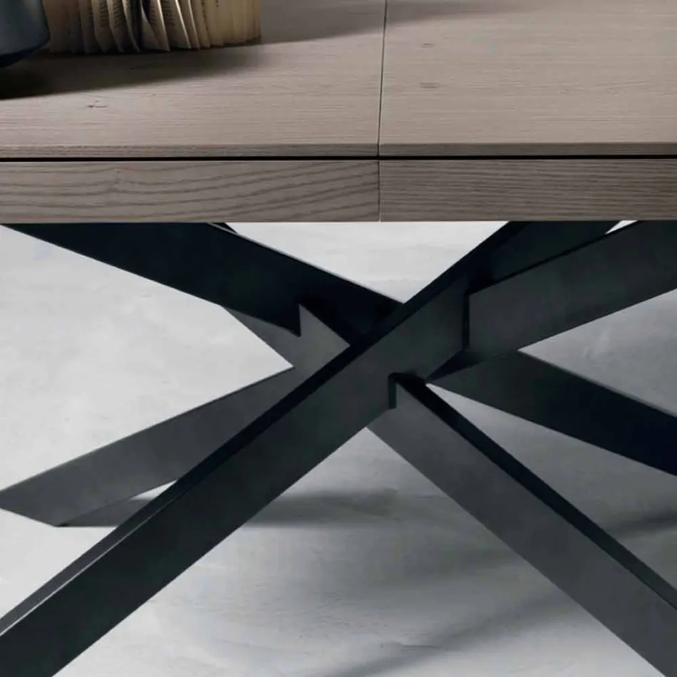 Stół do jadalni L315cm z drewna dębowego wykonany z Włoch Oncino Viadurini