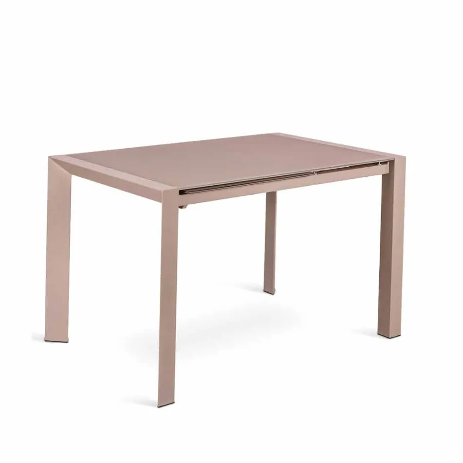 stół szklany stolik i metalu Oddo Viadurini