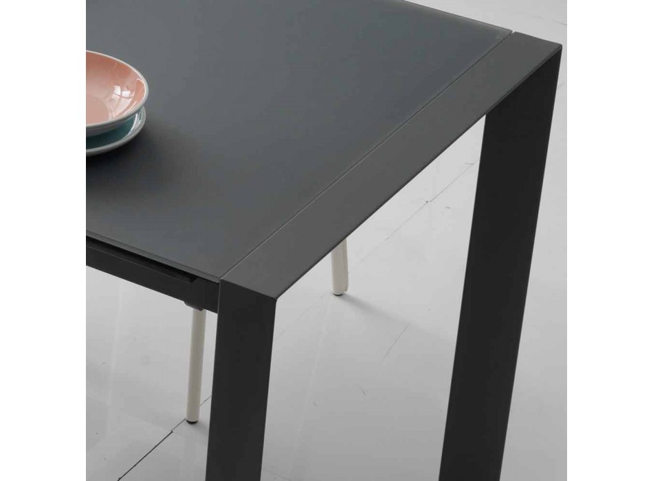 stół szklany stolik i metalu Oddo Viadurini