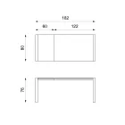 Rozkładany stół do jadalni z szkła i metalu Oddo Viadurini