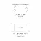 Wysuwany nowoczesny szklany stół jadalny wykonany we Włoszech, Azad Viadurini