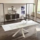 Wysuwany stół ze szkła ceramicznego, l.160 / 240xp.90 cm, Bacco Viadurini