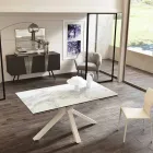 Wysuwany stół ze szkła ceramicznego, l.160 / 240xp.90 cm, Bacco Viadurini