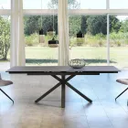 Wysuwany stół ze szkła ceramicznego, l.160 / 240xp.90 cm, Bacco Viadurini