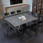 Stół do jadalni, który rozciąga się i poszerza z melaminy i metalu - Devendra Viadurini