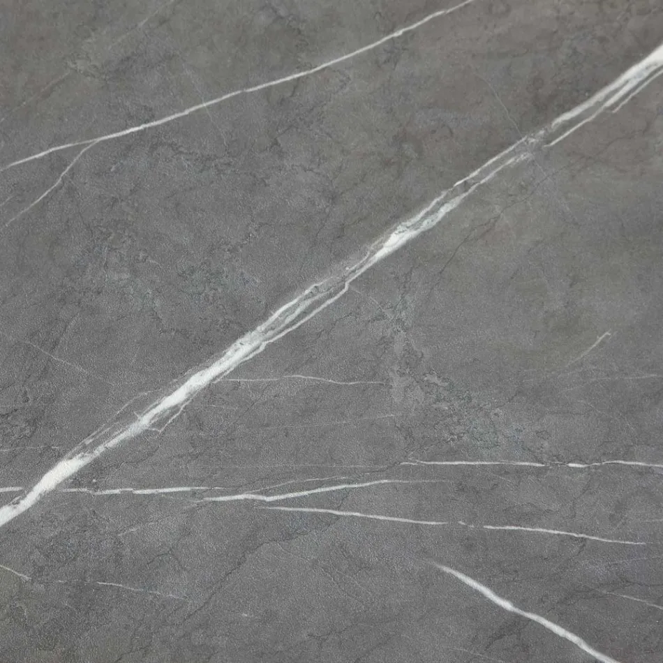 Stół do jadalni, który rozciąga się i poszerza z melaminy i metalu - Devendra Viadurini