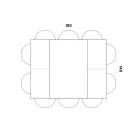 Stół do jadalni, który rozciąga się i poszerza z melaminy i metalu - Devendra Viadurini