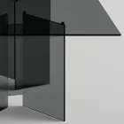 Stół do jadalni z podstawą i prostokątnym szklanym blatem Made in Italy - Thommy Viadurini