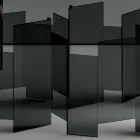 Stół do jadalni z podstawą i prostokątnym szklanym blatem Made in Italy - Thommy Viadurini