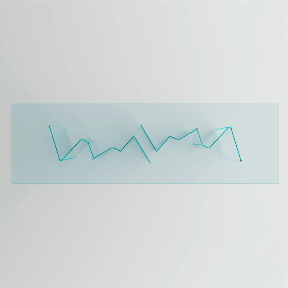 Stół do jadalni z podstawą i prostokątnym szklanym blatem Made in Italy - Thommy Viadurini