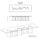 Stół do jadalni z podstawą i prostokątnym szklanym blatem Made in Italy - Thommy Viadurini