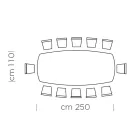 Stół do jadalni z blatem w kształcie beczki z laminatu HPL Made in Italy - Settimmio Viadurini