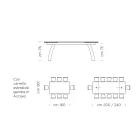 Stół do jadalni z rozkładanym szklanym blatem Made in Italy - Antimo Viadurini