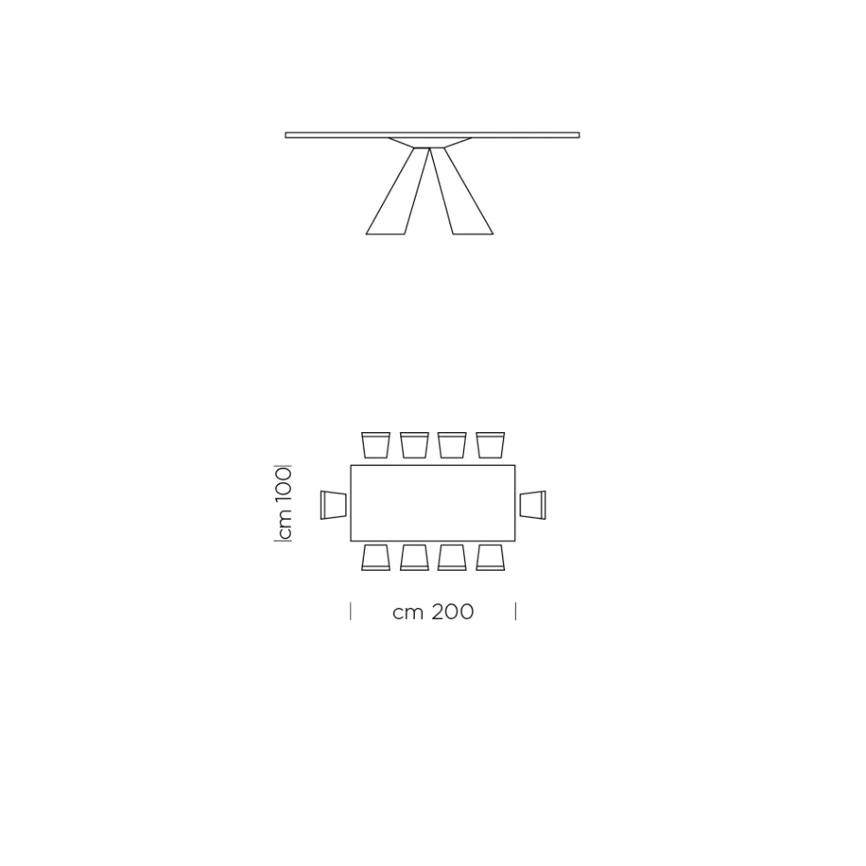 Stół do jadalni z blatem Fenix i stalową podstawą Made in Italy - Dalmatyńczyk Viadurini