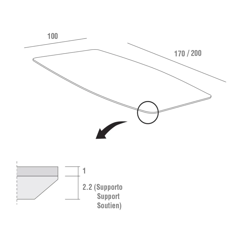 Stół do jadalni z blatem HPL i metalową podstawą Made in Italy - Aresto Viadurini