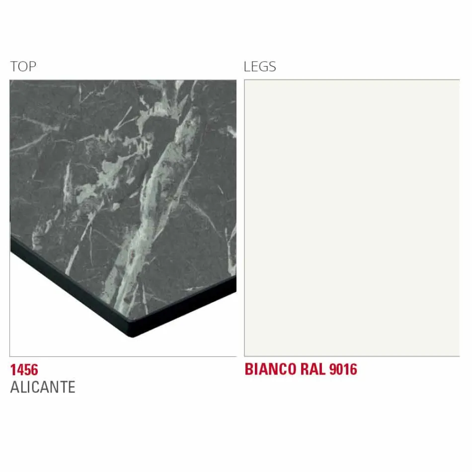 Stół do jadalni z blatem HPL i metalową podstawą Made in Italy - Aresto Viadurini