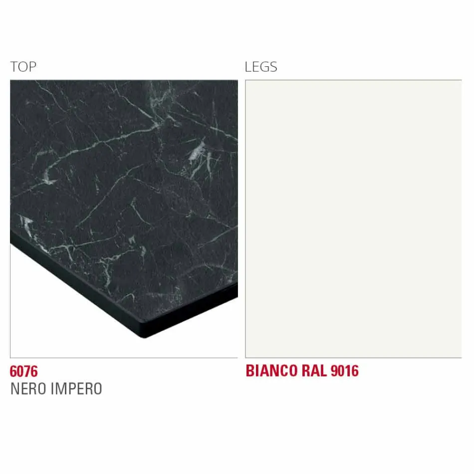 Stół do jadalni z blatem HPL i metalową podstawą Made in Italy - Aresto Viadurini