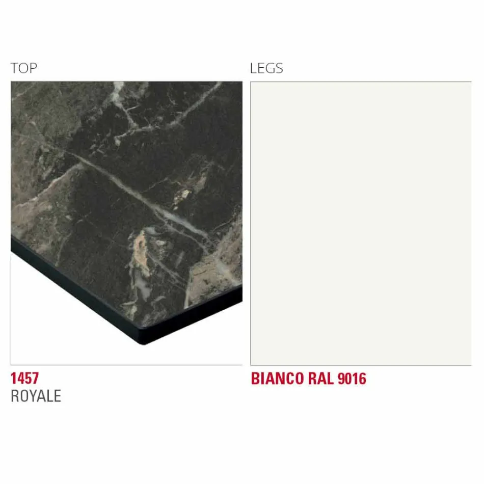 Stół do jadalni z blatem HPL i metalową podstawą Made in Italy - Aresto Viadurini