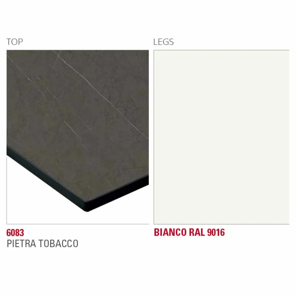 Stół do jadalni z blatem HPL i metalową podstawą Made in Italy - Aresto Viadurini