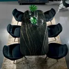 Stół do jadalni z blatem Fine Made in Italy Hypermarble - Settimmio Viadurini