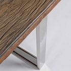 Stół do jadalni Homemotion z blatem z drewna i szkła hartowanego - Blanco Viadurini