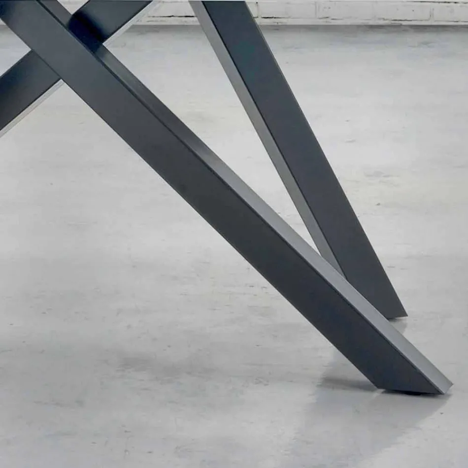 Stół do jadalni z blatem z fornirowanego drewna Made in Italy - Settimmio Viadurini