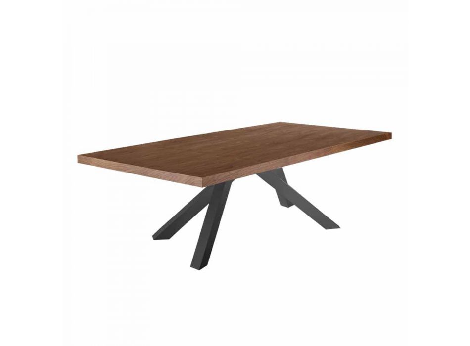 Stół do jadalni z blatem z fornirowanego drewna Made in Italy - Settimmio Viadurini