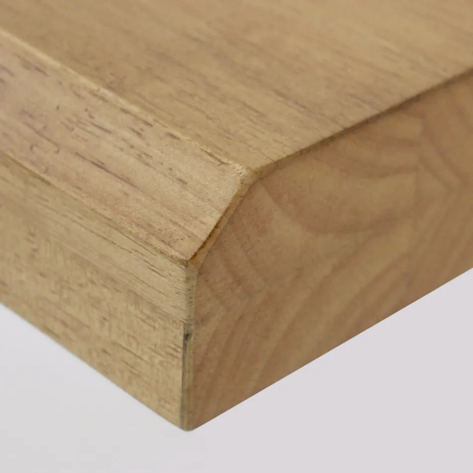 Stół do jadalni z blatem z litego drewna i metalową podstawą - Ibisco Viadurini