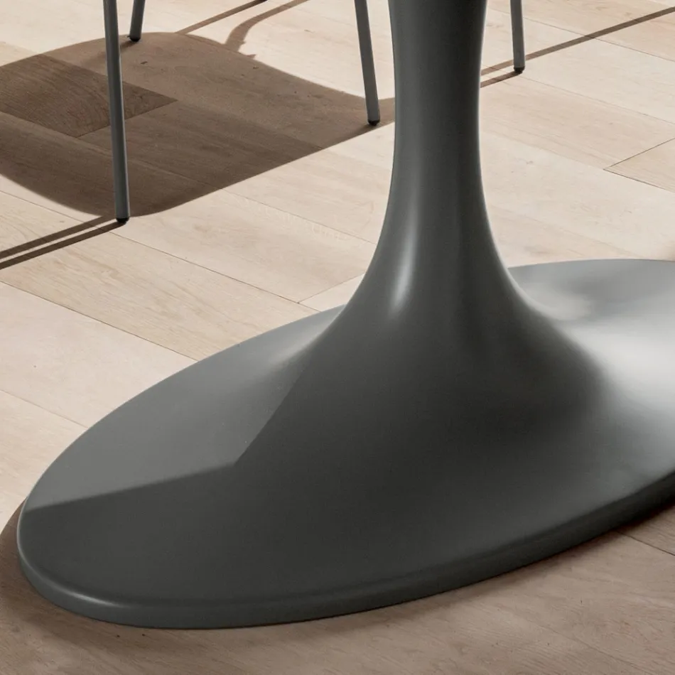 Wysokiej jakości stół do jadalni z blatem ze szkła lakierowanego Made in Italy - Brontolo Viadurini