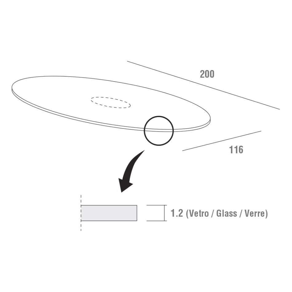 Wysokiej jakości stół do jadalni z blatem ze szkła lakierowanego Made in Italy - Brontolo Viadurini