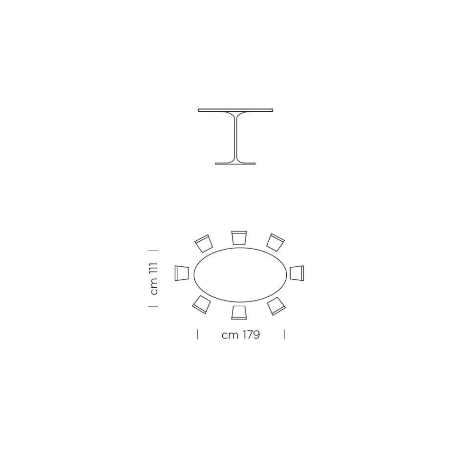 Stół do jadalni z owalnym fornirowanym blatem Made in Italy - dolary Viadurini