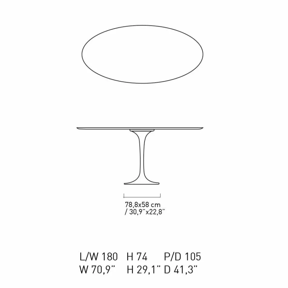 Stół do jadalni z owalnym marmurowym blatem Made in Italy - Superb Viadurini