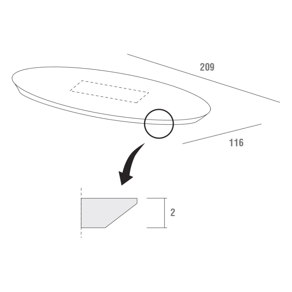 Stół do jadalni z owalnym blatem ze sklejki Made in Italy - Brontolo Viadurini