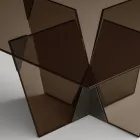 Stół do jadalni z kwadratowym blatem i szklaną podstawą Made in Italy - Tiseo Viadurini